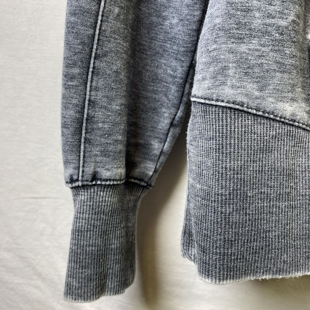 GreanTea Womens Hoodie - Size MED - Faux Distressed Heathered Gray French Terry - Picture 6 of 14